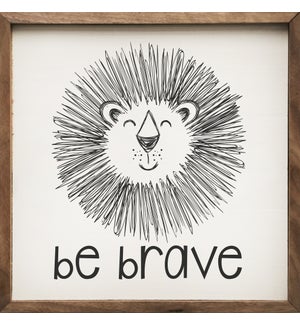 Be Brave Lion Sketch White